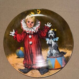 Vintage 1982 “Tommy the Clown” Clown and Dog Decorative Plate